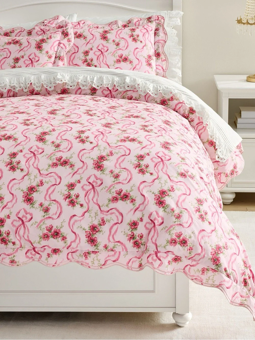 NWT LoveShackFancy Full/Queen Duvet Fete De Leau and Sham SET